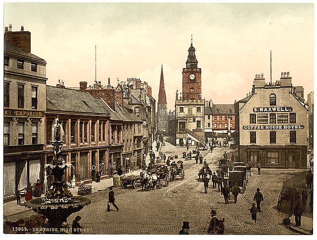 High Street Dumfries Vintage A4 Photo Print