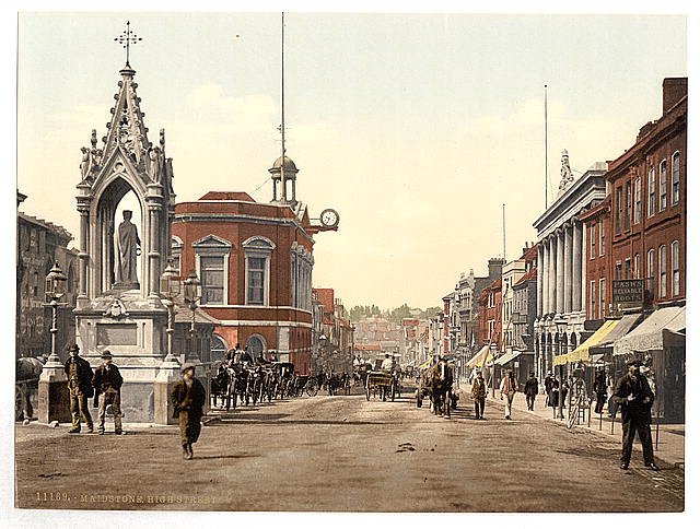 High Street Maidstone Vintage A4 Photo Print