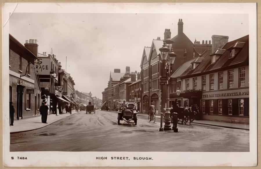 High Street Road Uk 11619 Vintage A4 Photo Print