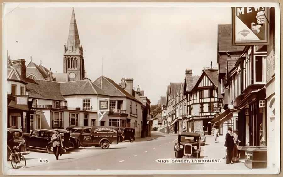 High Street Road Uk 13050 Vintage A4 Photo Print