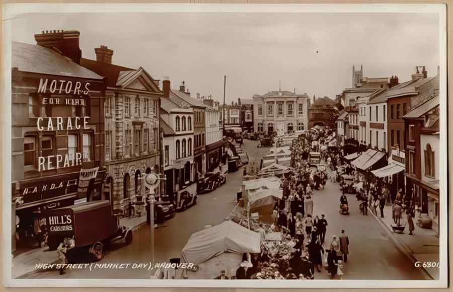 High Street Road Uk 13198 Vintage A4 Photo Print
