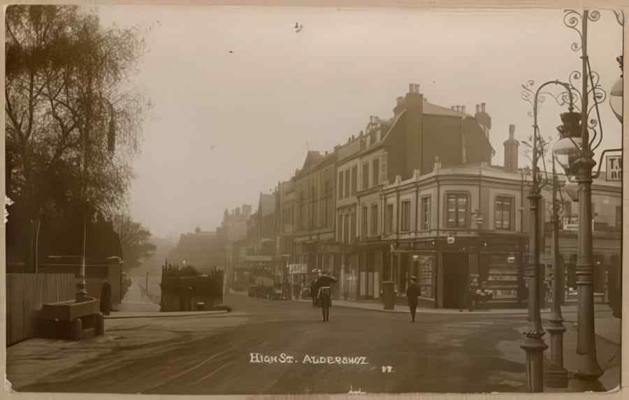 High Street Road Uk 13205 Vintage A4 Photo Print