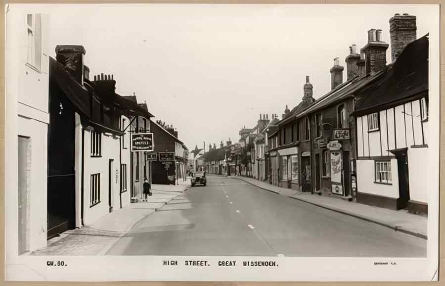 High Street Road Uk 13949 Vintage A4 Photo Print