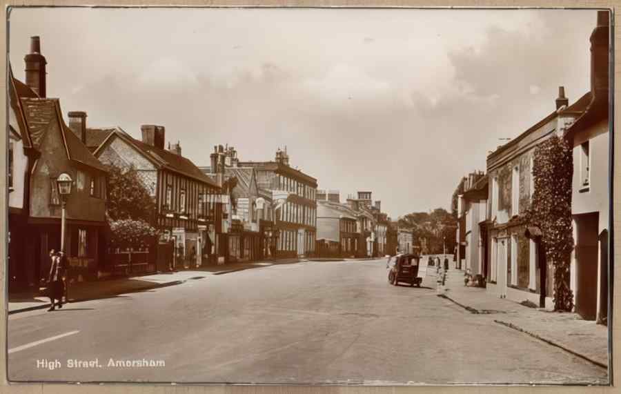High Street Road Uk 14482 Vintage A4 Photo Print