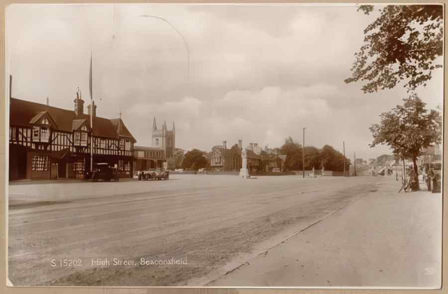 High Street Road Uk 14493 Vintage A4 Photo Print
