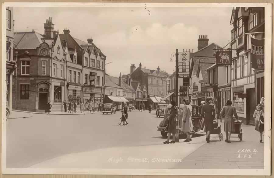 High Street Road Uk 16288 Vintage A4 Photo Print