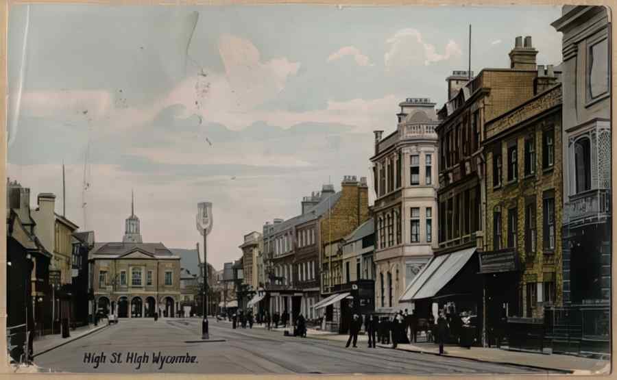 High Street Road Uk 16934 Vintage A4 Photo Print