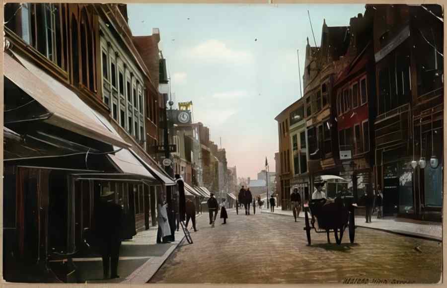 High Street Road Uk 16937 Vintage A4 Photo Print