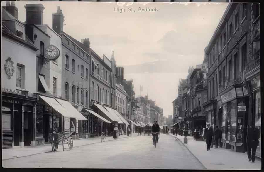 High Street Road Uk 19304 Vintage A4 Photo Print