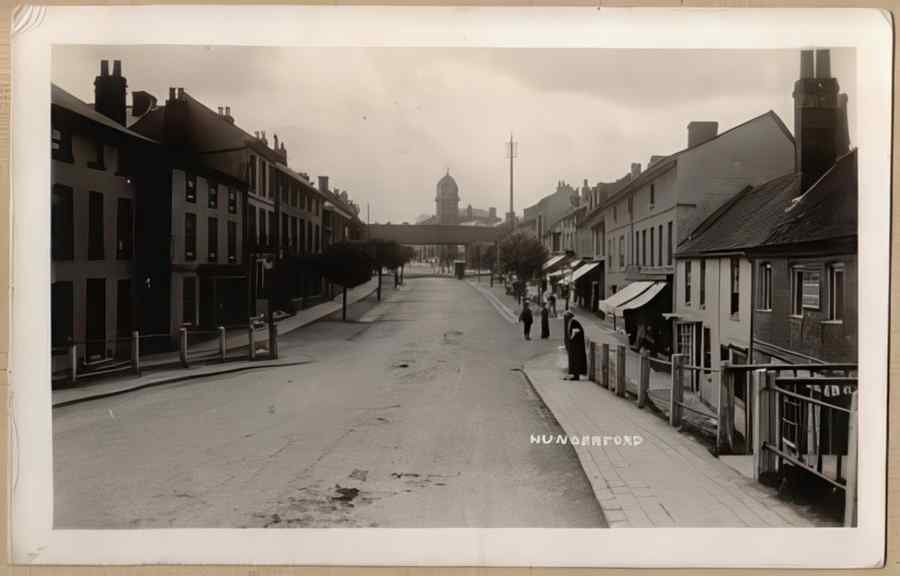 High Street Road Uk Ebk11770 Vintage A4 Photo Print