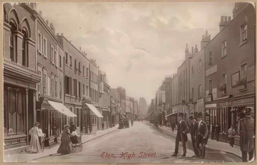 High Street Road Uk Ebk13226 Vintage A4 Photo Print