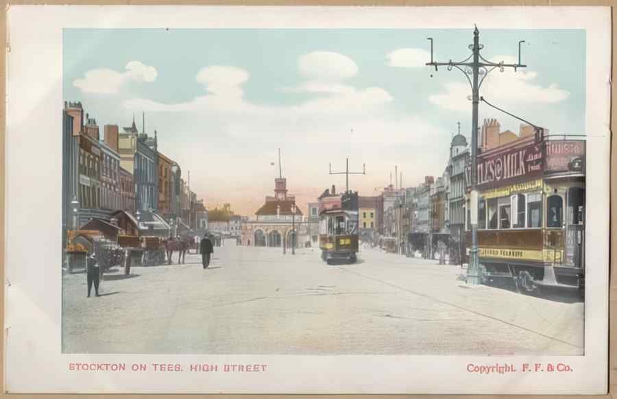 High Street Road Uk Edu17682 Vintage A4 Photo Print