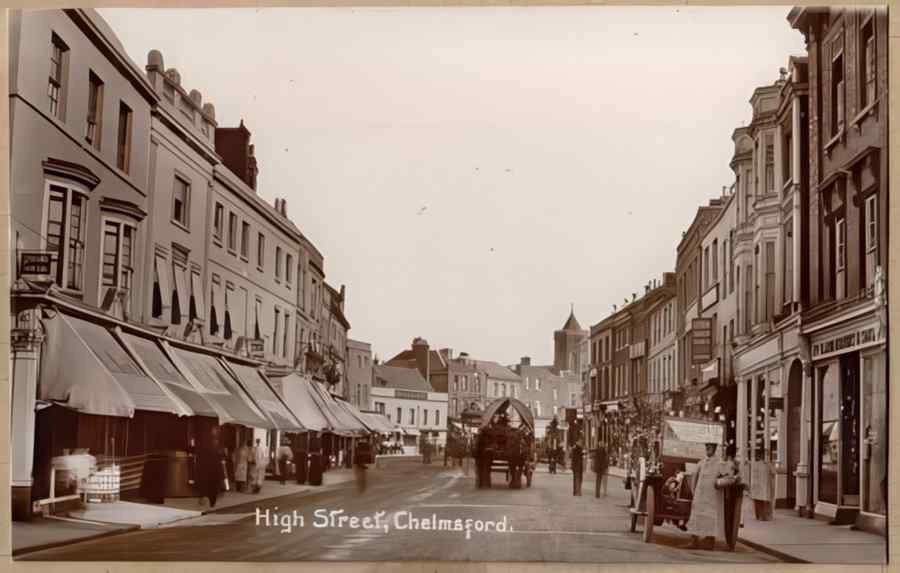 High Street Road Uk Ees13004 Vintage A4 Photo Print