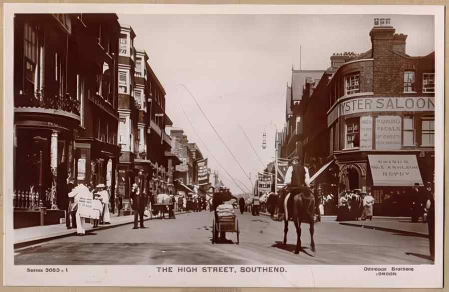 High Street Road Uk Ees13034 Vintage A4 Photo Print