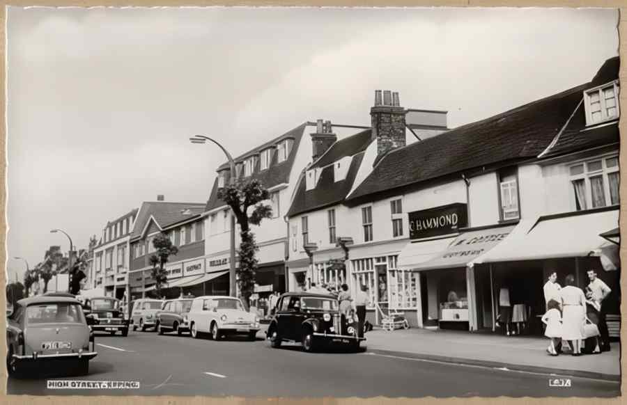 High Street Road Uk Ees13658 Vintage A4 Photo Print