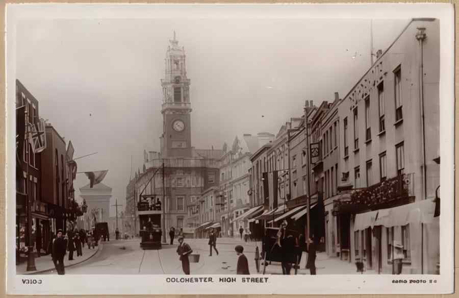 High Street Road Uk Ees13659 Vintage A4 Photo Print