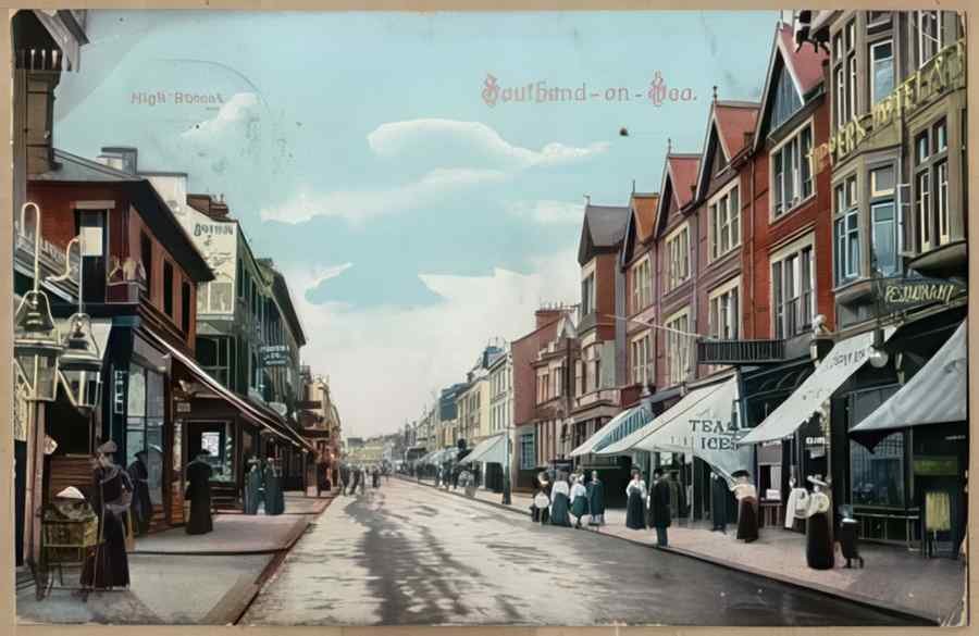 High Street Road Uk Ees15933 Vintage A4 Photo Print