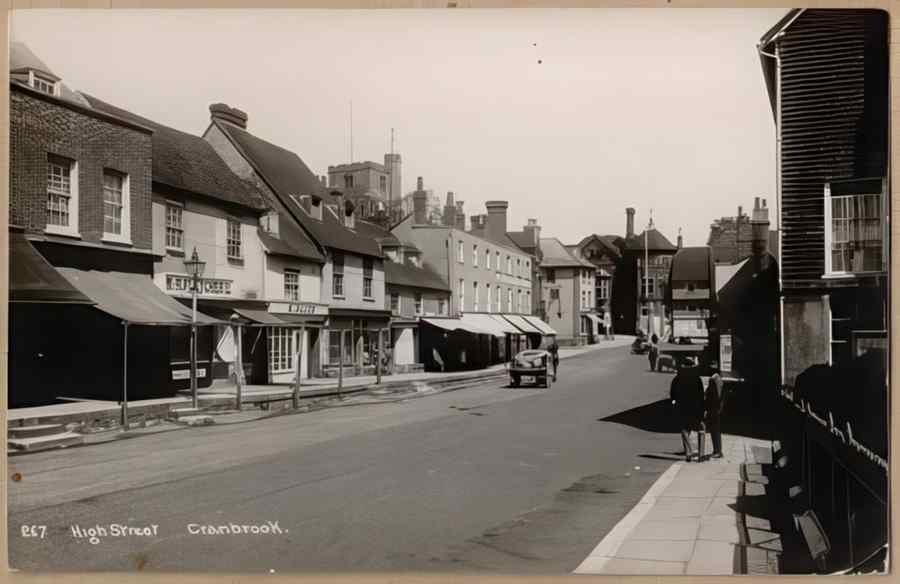 High Street Road Uk Eke12508 Vintage A4 Photo Print