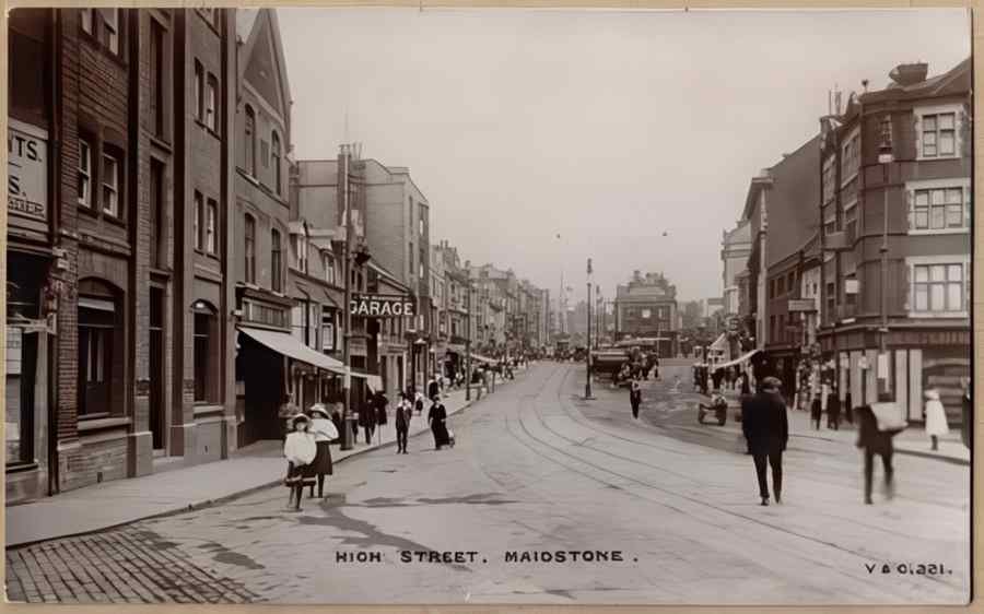 High Street Road Uk Eke12515 Vintage A4 Photo Print