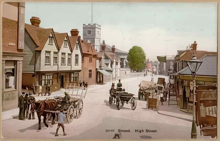 High Street Road Uk Eke12539 Vintage A4 Photo Print