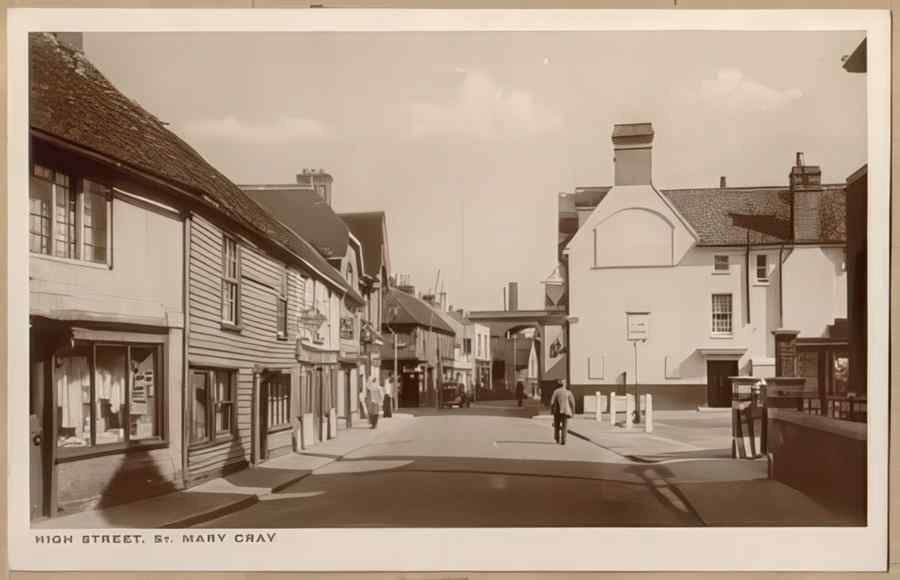 High Street Road Uk Eke12541 Vintage A4 Photo Print