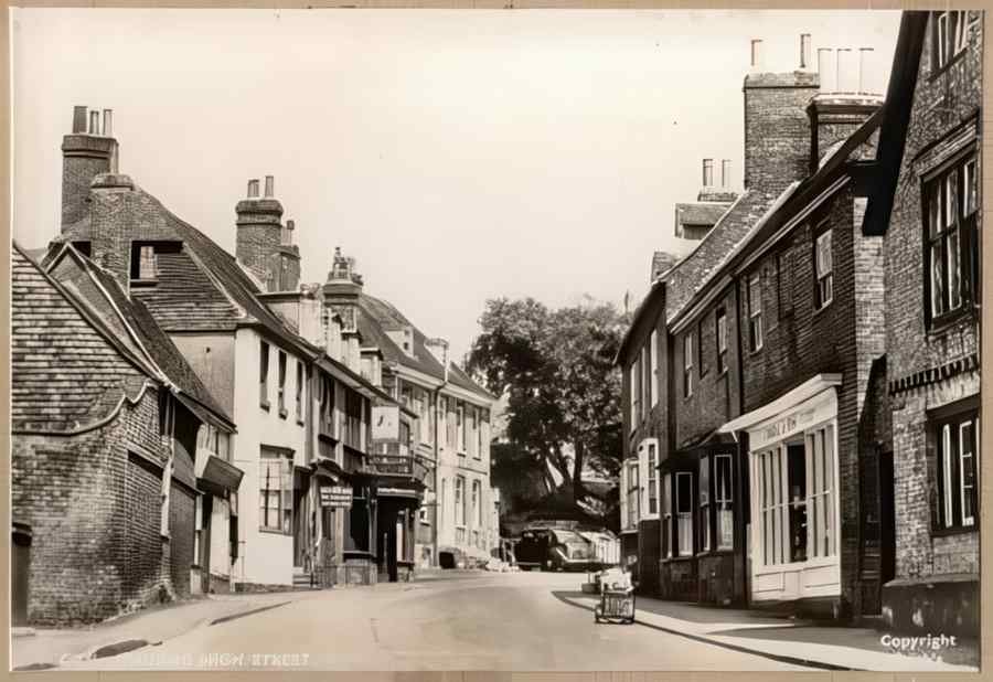 High Street Road Uk Eke12550 Vintage A4 Photo Print