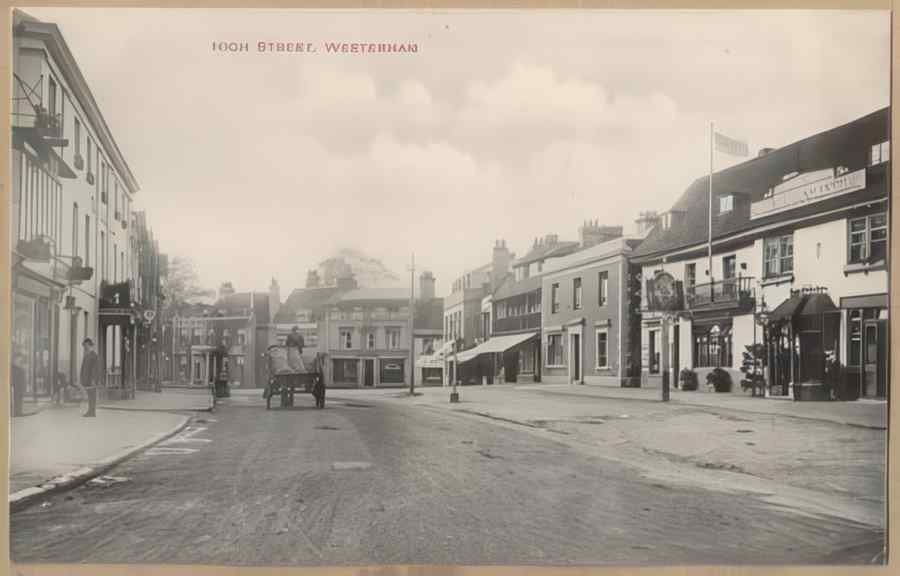 High Street Road Uk Eke12555 Vintage A4 Photo Print