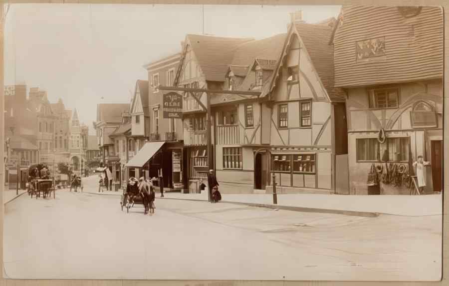 High Street Road Uk Eke12613 Vintage A4 Photo Print
