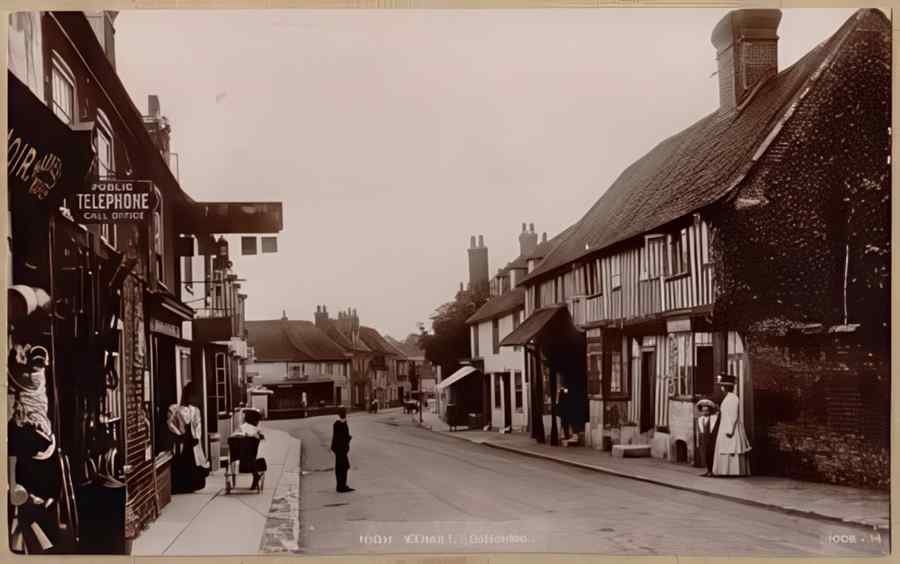 High Street Road Uk Eke12645 Vintage A4 Photo Print