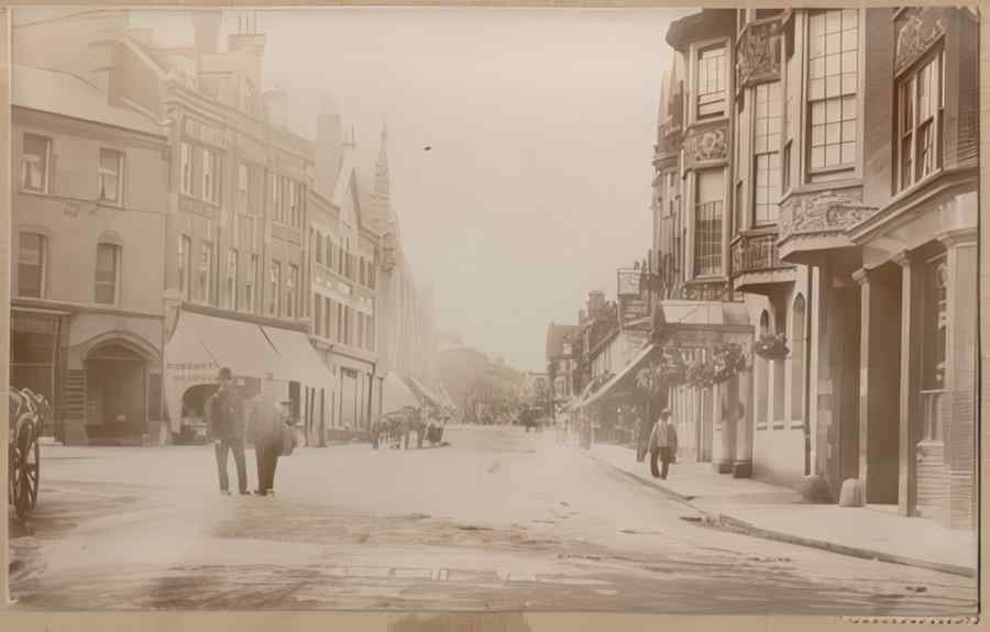 High Street Road Uk Eke13154 Vintage A4 Photo Print