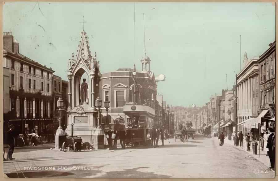 High Street Road Uk Eke13533 Vintage A4 Photo Print