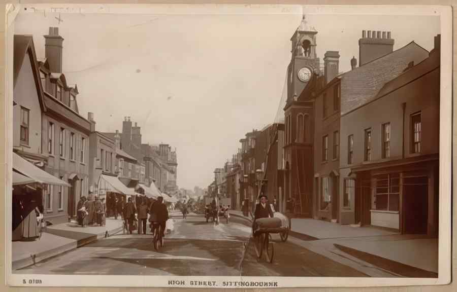High Street Road Uk Eke14939 Vintage A4 Photo Print