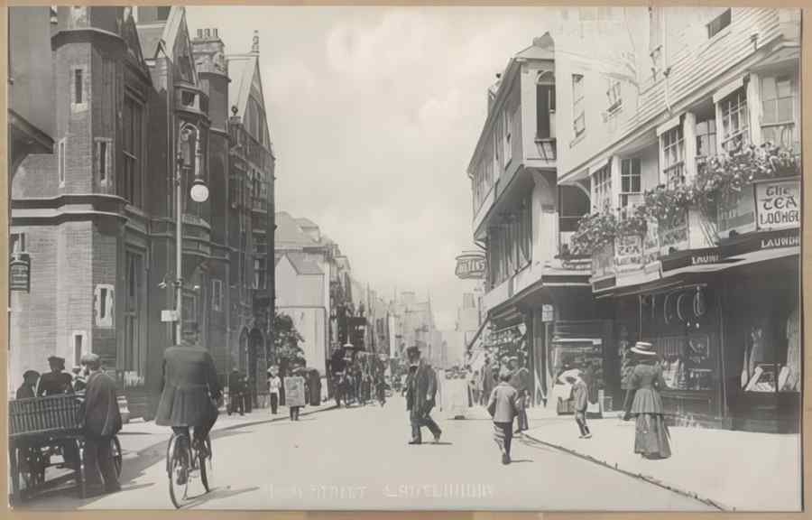 High Street Road Uk Eke15314 Vintage A4 Photo Print