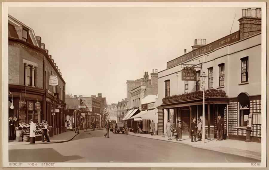 High Street Road Uk Eke15326 Vintage A4 Photo Print