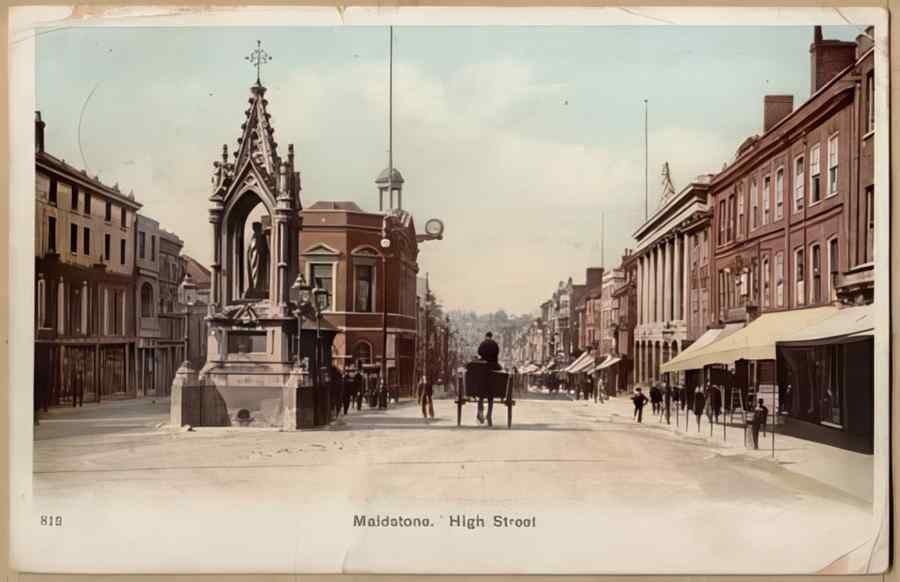 High Street Road Uk Eke16346 Vintage A4 Photo Print