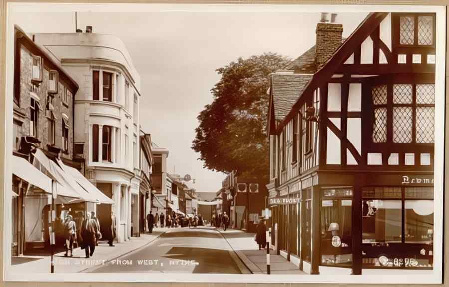 High Street Road Uk Eke18580 Vintage A4 Photo Print
