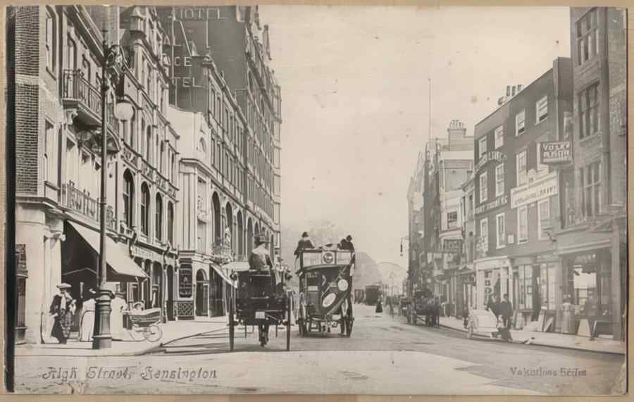 High Street Road Uk Elc15191 Vintage A4 Photo Print
