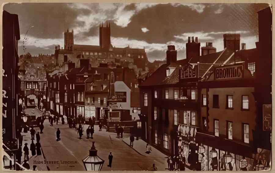 High Street Road Uk Eli15146 Vintage A4 Photo Print