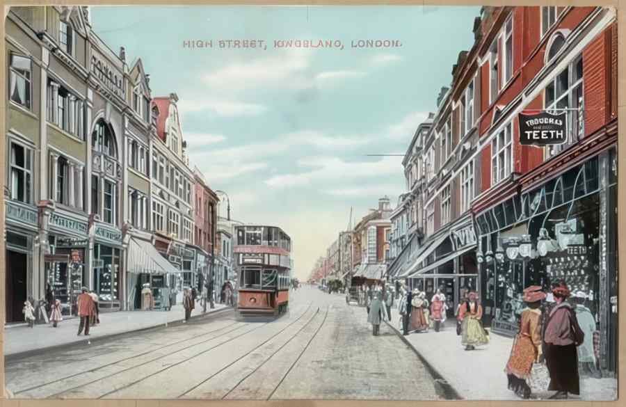 High Street Road Uk Eln13341 Vintage A4 Photo Print