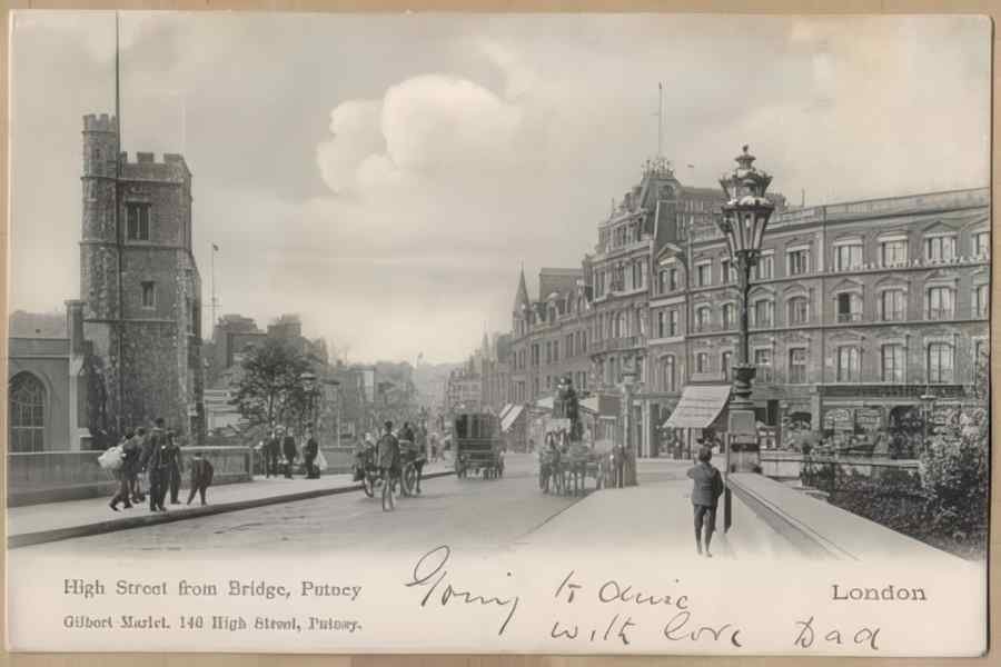 High Street Road Uk Els14622 Vintage A4 Photo Print