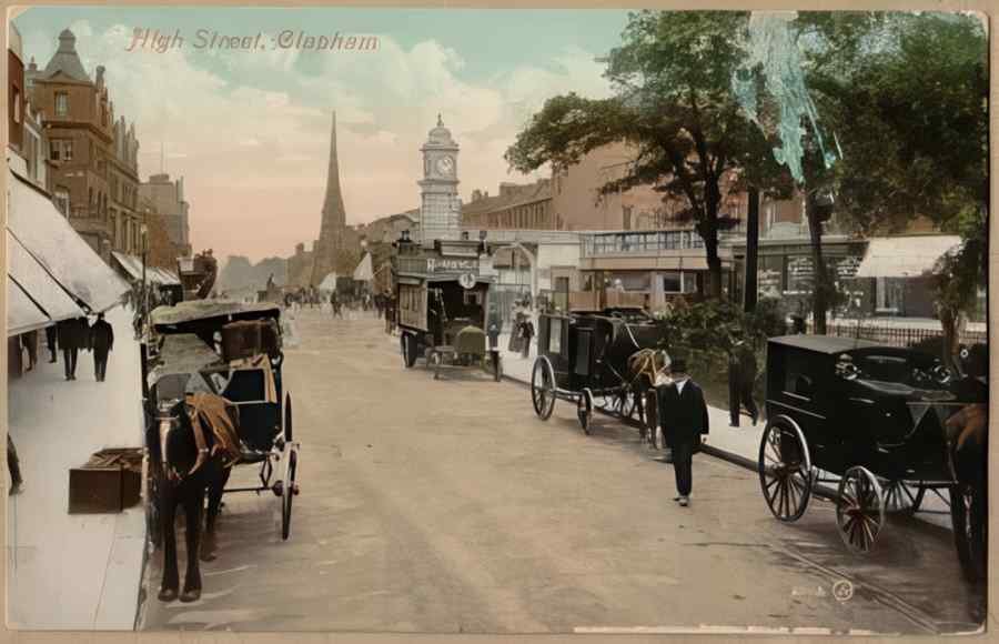 High Street Road Uk Els17595 Vintage A4 Photo Print