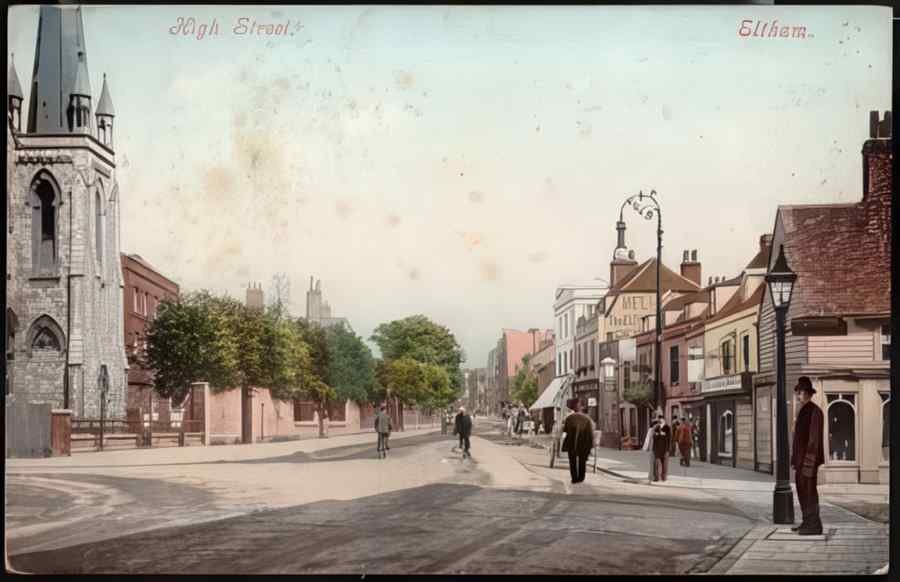 High Street Road Uk Els19870 Vintage A4 Photo Print