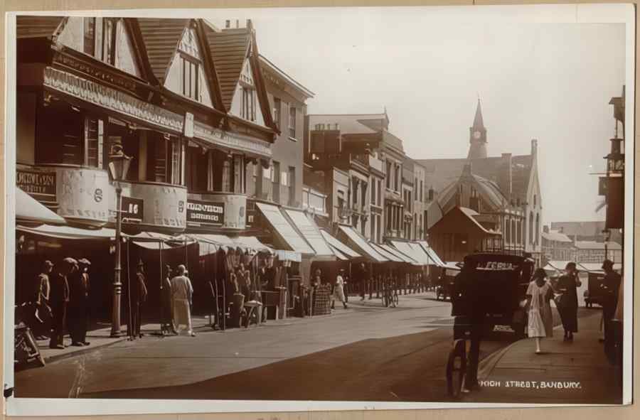 High Street Road Uk Eox11684 Vintage A4 Photo Print