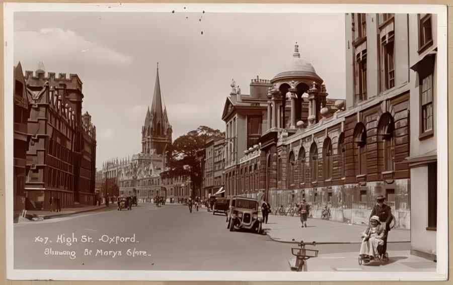 High Street Road Uk Eox14534 Vintage A4 Photo Print