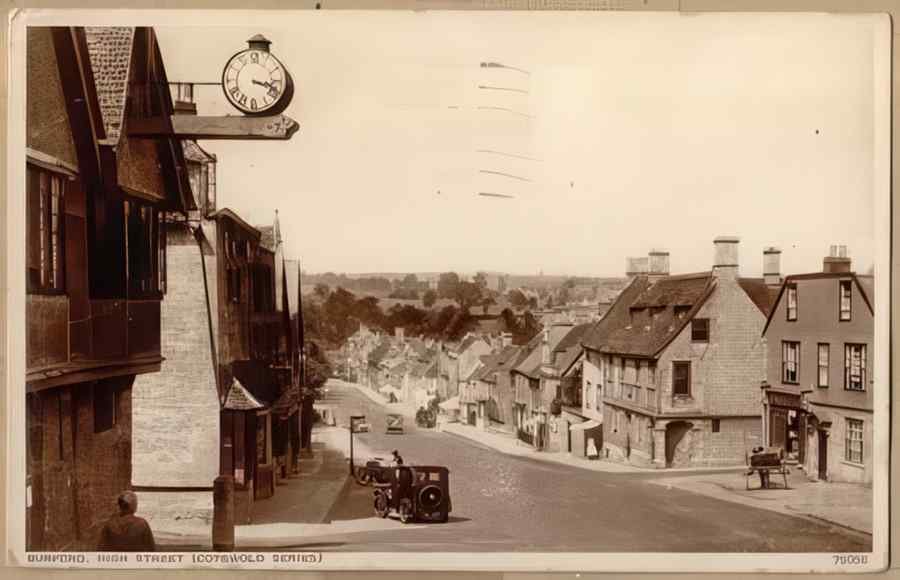High Street Road Uk Eox16079 Vintage A4 Photo Print