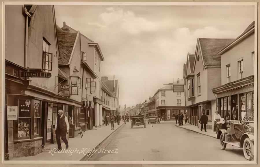 High Street Road Uk Esf14510 Vintage A4 Photo Print