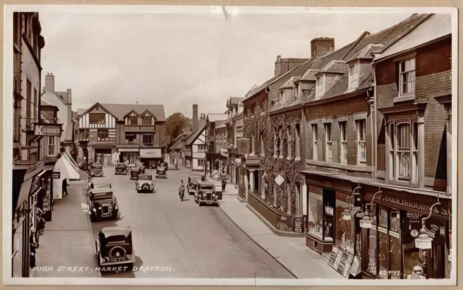 High Street Road Uk Esh11935 Vintage A4 Photo Print