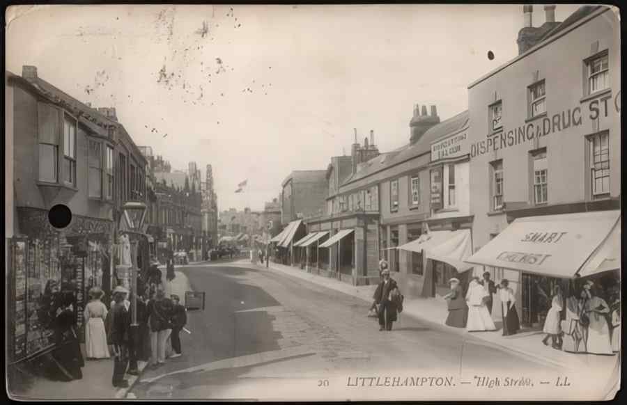 High Street Road Uk Esx20204 Vintage A4 Photo Print