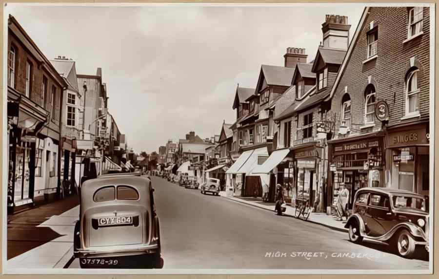 High Street Road Uk Esy11730 Vintage A4 Photo Print