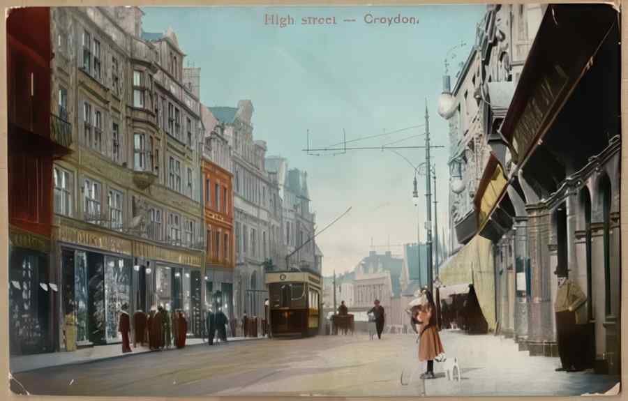 High Street Road Uk Esy15691 Vintage A4 Photo Print